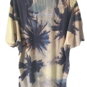 Monkey Business Men’s Tropical Palm Print Short Sleeve T-Shirt, Multicolor, M